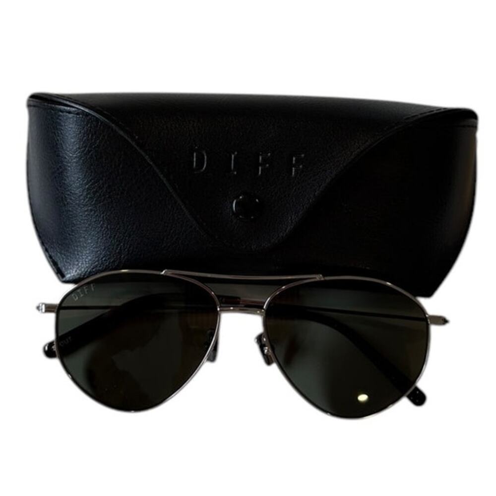 Diff Polarized Scout Aviator Sunglasses Light Gunmetal Green